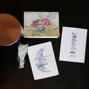Hand painted set of blank water colored cards